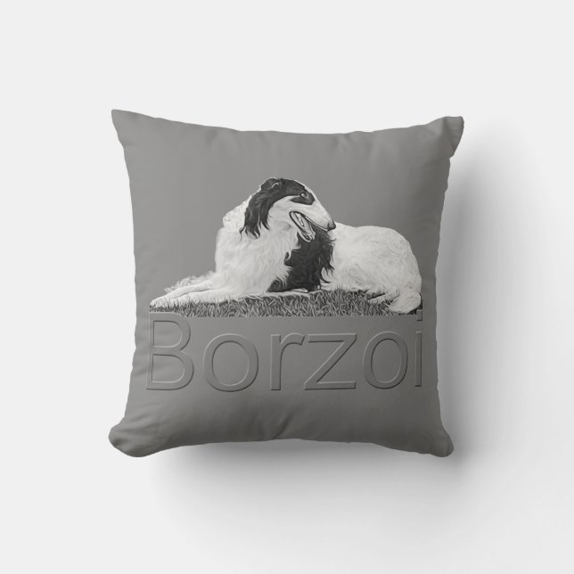 Almofada Travesseiro Borzoi em Repouso (Frente)