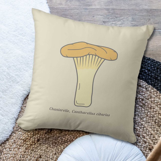 Almofada Travesseiro Botânico de Chanterelle Mushroom (Botanical Chanterelle Mushroom Pillow)