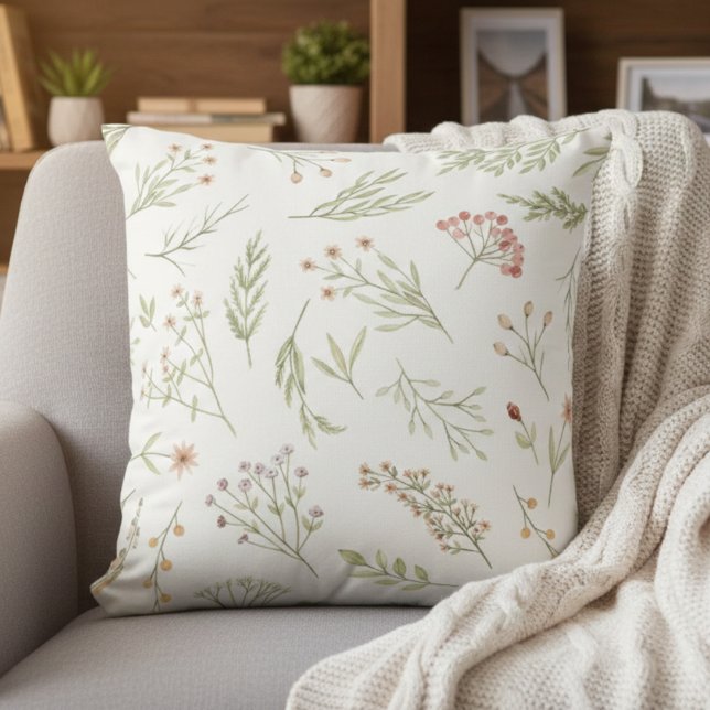 Almofada Travesseiro Botânico Floral Romântico (Criador carregado)