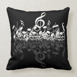 Almofada Travesseiro branco das notas da música nada mas d