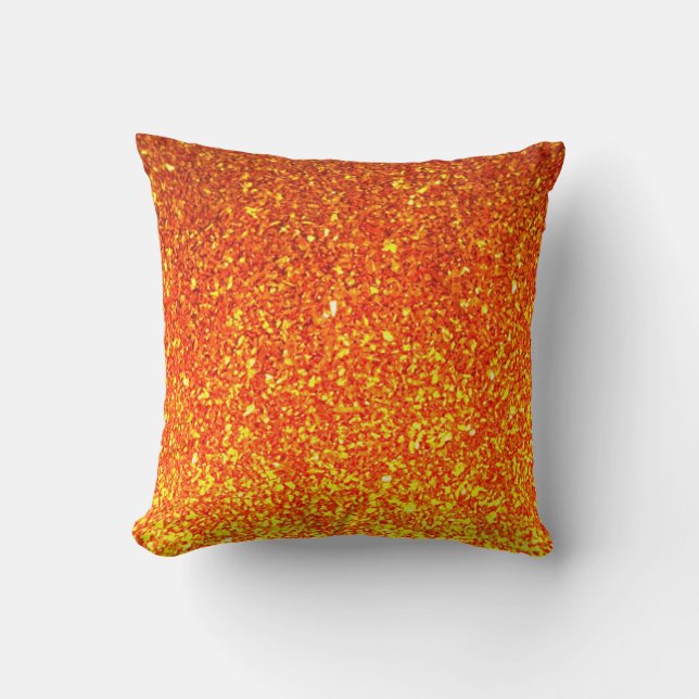 Almofada Travesseiro brilhante cor de laranja amarelo (Frente)