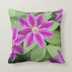 Almofada Travesseiro brilhante do quadrado do Clematis roxo