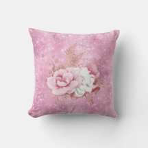 travesseiro brilhante floral cor de rosa