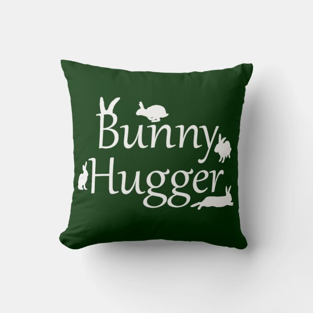 Almofada Travesseiro Bunny Hugger (Verde Escuro) (Frente)