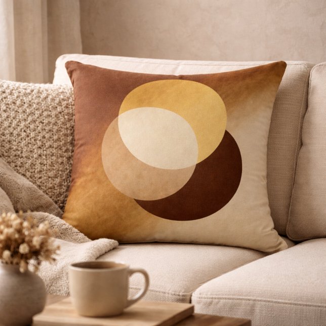 Almofada Travesseiro Burnished Luxe Marfim e Ouro Sobrepost (Ivory and gold overlap art brings a polished, warm accent to any neutral space.)