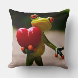 Almofada Travesseiro cardíaco com Sapo bonito