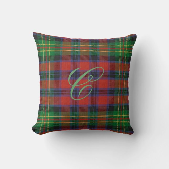 Almofada Travesseiro Carter Tartan Monogram (Frente)