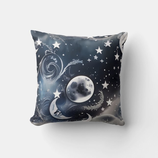 Almofada Travesseiro Celestial Lua Prata Platina (Frente)