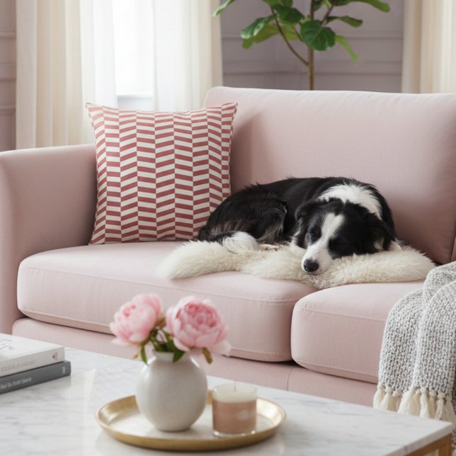 Almofada Travesseiro Chic Rose Gold e Branco com Acabamento (Elegant rose gold and white throw pillow.)