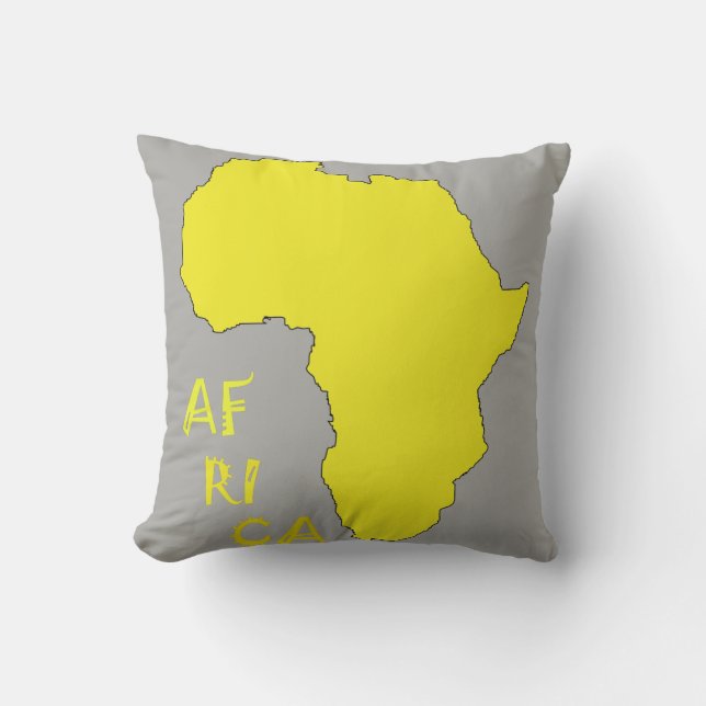 Almofada Travesseiro Cinza e Amarelo África (Frente)