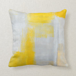 Almofada Travesseiro cinzento e amarelo "claro" da arte
