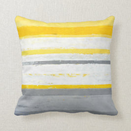 Almofada Travesseiro cinzento e amarelo "Enthused" da arte