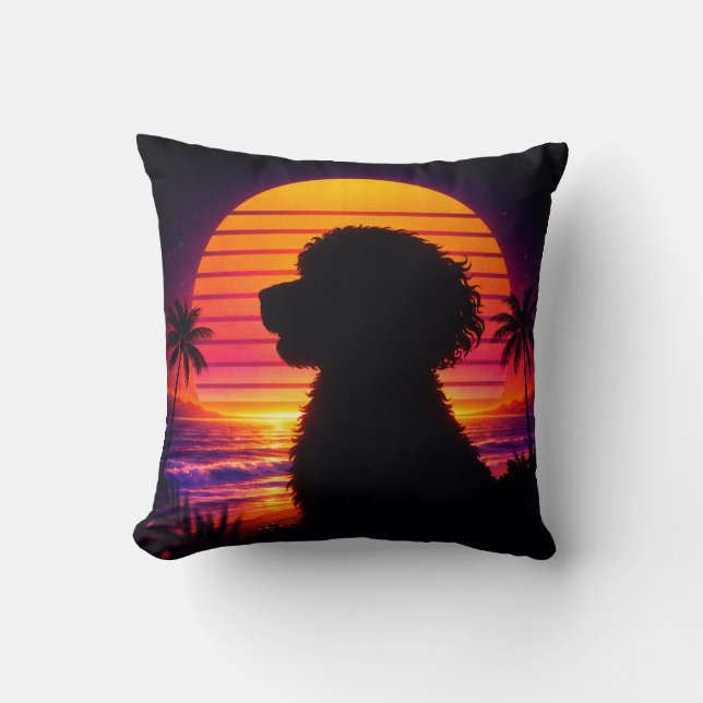 Almofada Travesseiro Cockapoo - Presente Retro para Amantes (Frente)