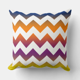 Almofada Travesseiro Colorido com Listras em Zigue-Zague