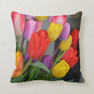 Almofada Travesseiro colorido do impressão da tulipa do