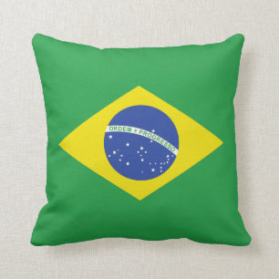 Almofada Travesseiro com a bandeira de Brasil