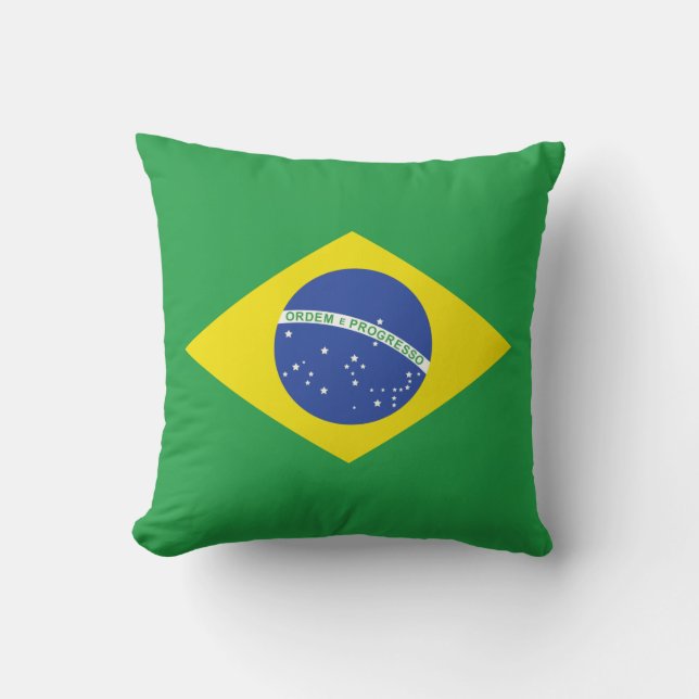 Almofada Travesseiro com bandeira do Brasil (Frente)