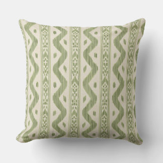 Almofada Travesseiro com Cobertura em Ikat Verde e Creme, L