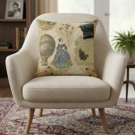 Almofada Travesseiro com Design de Adesivos de Papel Antigo