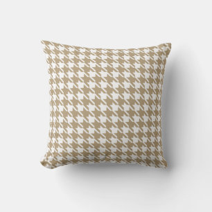 Almofada Travesseiro com Estampa Houndstooth Bege