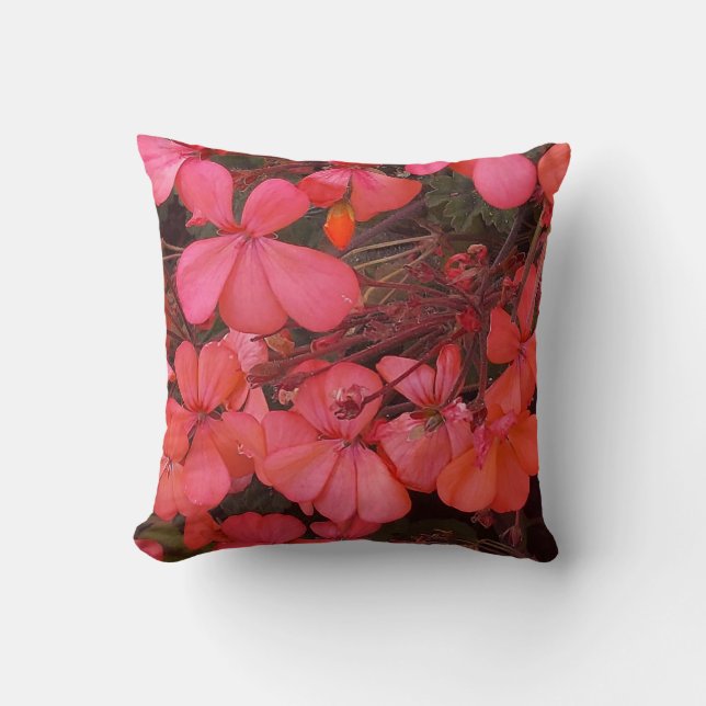 Almofada Travesseiro com flores vermelhas pequenas com pala (Frente)