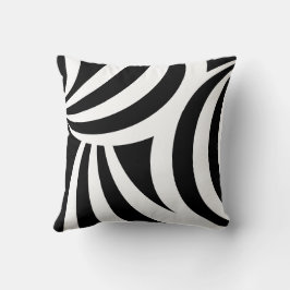 Almofada Travesseiro com Listras Onduladas Pretas e Brancas