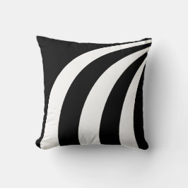 Almofada Travesseiro com Listras Onduladas Preto e Branco