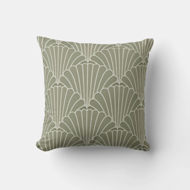 Almofada Travesseiro com padrão de concha em Art Deco (Frente)