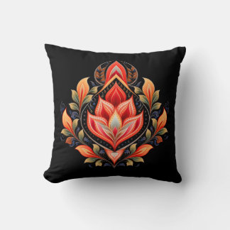 Almofada Travesseiro com padrão de tulipas flamejantes