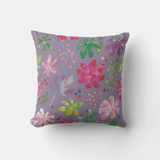 Almofada Travesseiro com Padrão Floral Roxo – Jardim Rosa e