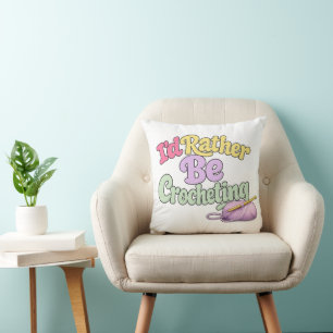Almofada Travesseiro Crochet Yarn Lover