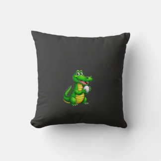 Almofada Travesseiro Cute Green Crocodile Soccer Stay Wild