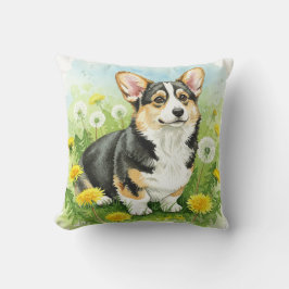 Almofada Travesseiro Cute Welsh Pembroke Corgi Dandelions