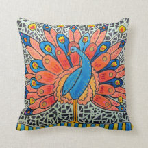 Travesseiro da arte do pavão