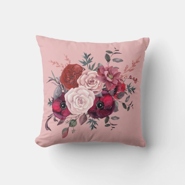 Almofada Travesseiro da Crimson Rose Bouquet (Frente)