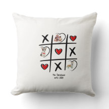 Travesseiro da família Tic-Tac-Toe com fotos