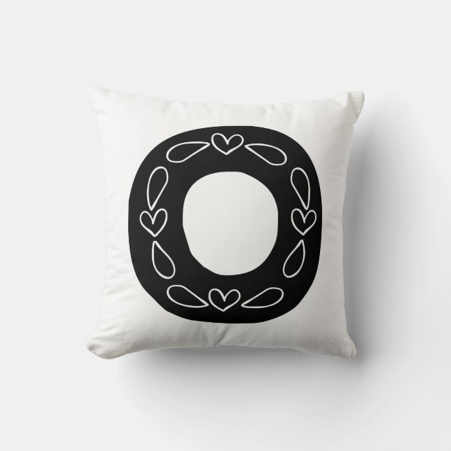 Almofada Travesseiro da inicial da letra O (Frente)
