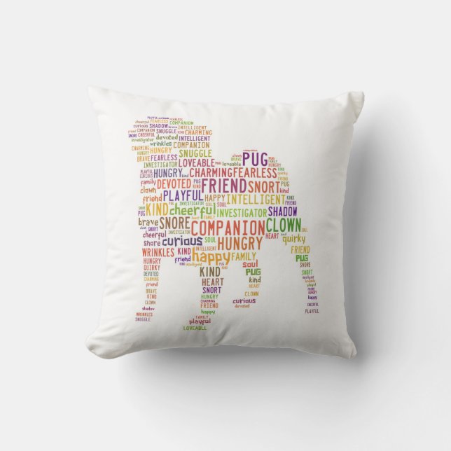 Almofada Travesseiro da nuvem do Pug (Frente)