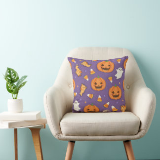 Almofada Travesseiro da Pumpkin do Halloween & Ghost Square