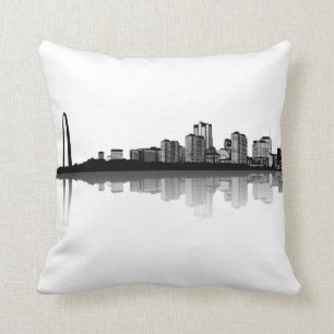 Almofada Travesseiro da skyline de St Louis (b/w)