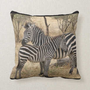 Almofada Travesseiro da zebra da mãe e do bebê