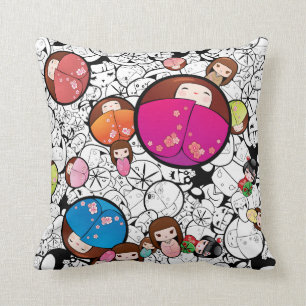 Almofada Travesseiro das bonecas de Kokeshi