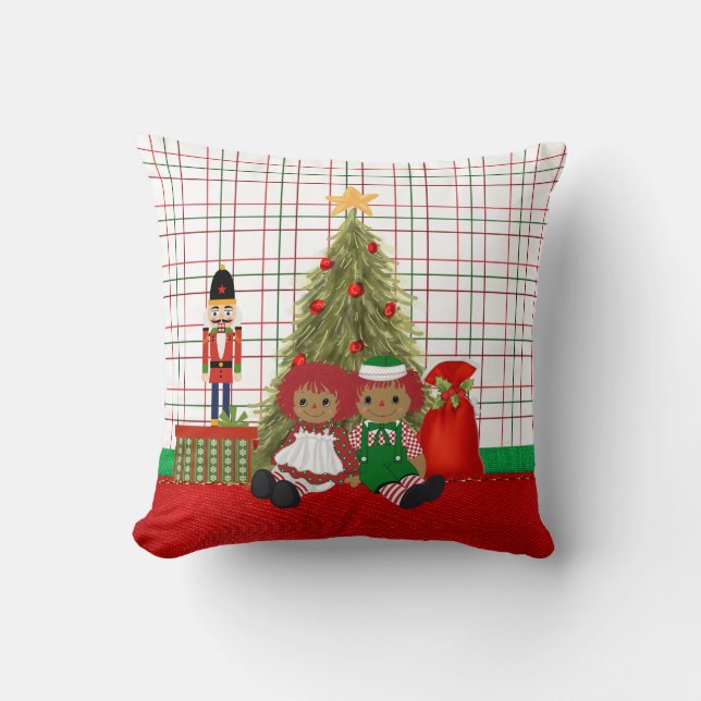 Almofada Travesseiro das bonecas de pano do afro-americano (Frente)