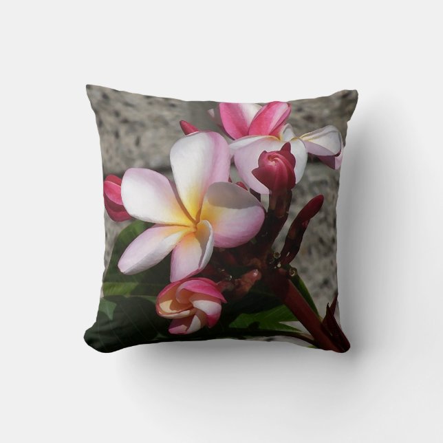 Almofada Travesseiro das flores do Plumeria (Frente)