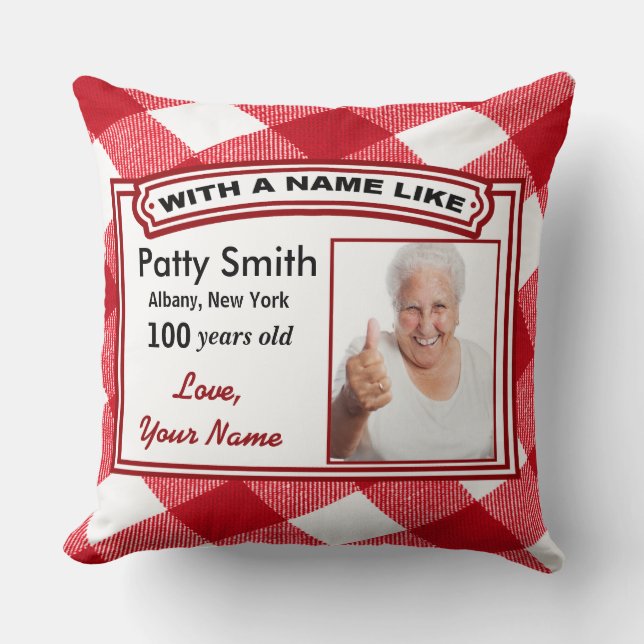 Almofada Travesseiro de 100 Anos - Totalmente Personalizáve (Frente)