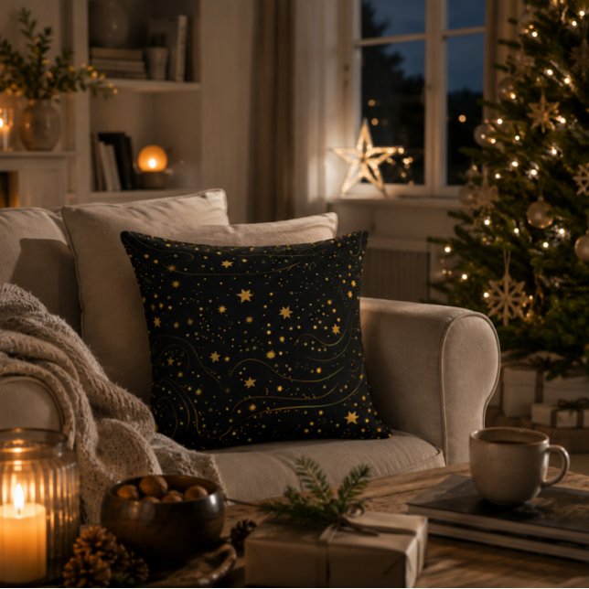 Almofada Travesseiro de Acabamento Luxuoso Noite Estrelada (Criador carregado)