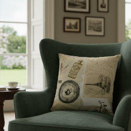 Almofada Travesseiro de Adesivos Vintage Vitoriano 