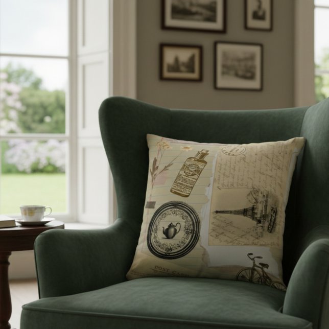 Almofada Travesseiro de Adesivos Vintage Vitoriano  (Criador carregado)