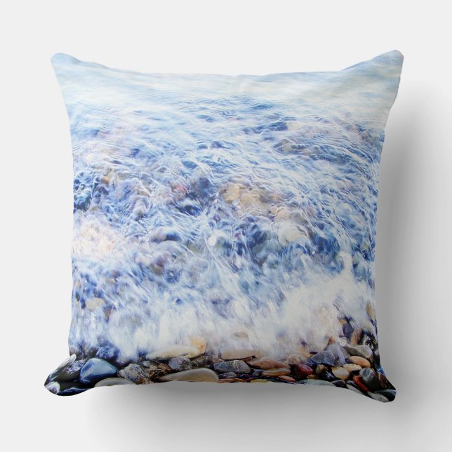 Almofada Travesseiro de água azul e pedras (Frente)
