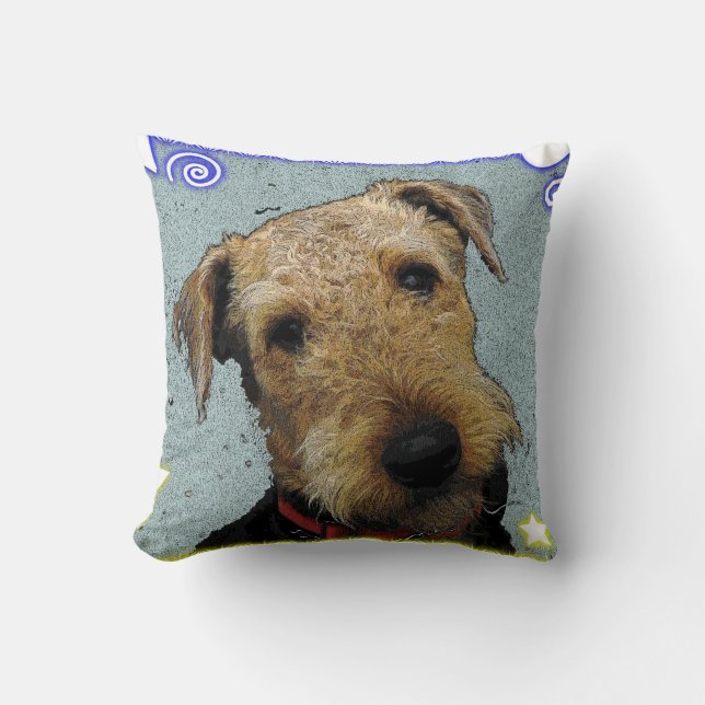 Almofada Travesseiro de Airedale Terrier (Frente)